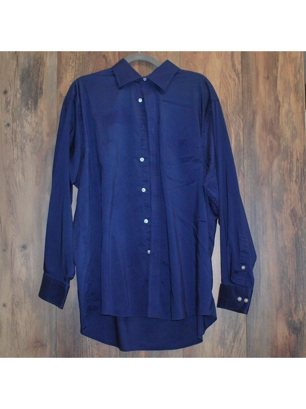Chaps Button Down Dress Shirt Blue 34/35 18 Regular Fit